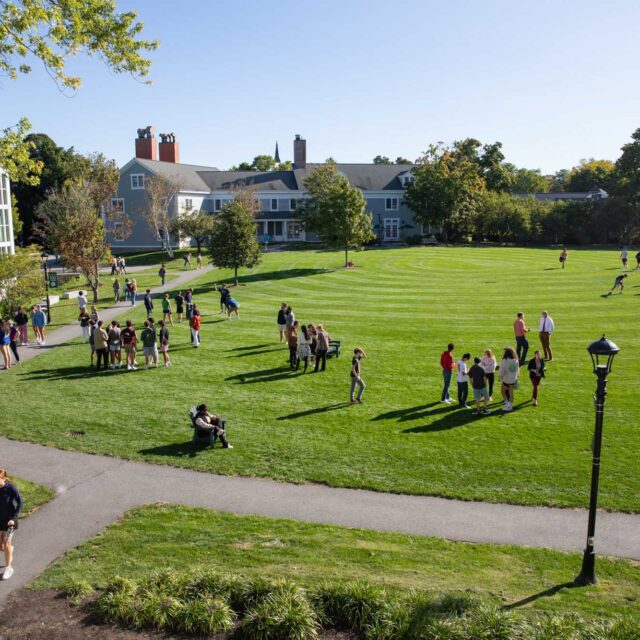 An image of a school campus with students.