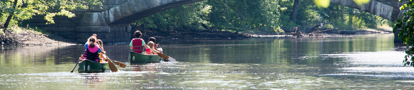 Campers canoeing on the Sudbury River.