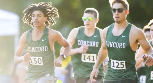 A scene from the boys varsity cross-country meet at Great Brook Farms in Carlisle, Mass., on Wednesday, October 8, 2025.