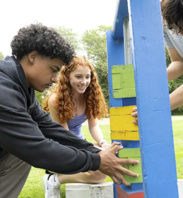 The 10th and 11th grade participate in the Grit N Wit team building activity on the quad and P.A.C. on Friday, September 5, 2025.